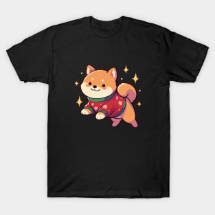 Cute Christmas Shiba Dog T-Shirt